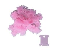 Baxnore Plastic Floss Bobbin 200Pcs Sewing Thread Organizer Transparent Winding Board for Embroidery Cross Stitch Crafting DIY Projects Household Use (Pink)