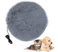 Baxnore Plush Four Seasons USB Charging Interface Pet Electric Blanket Heating Pad Mat for Small Dogs Cats Soft Warm Comfortable Durable Long Lasting Royalblue Silver Gray Grass Gr (Silver Grey)