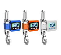 Baxnore Portable Digital Crane Scale 0.05 500kg LCD Display Heavy Duty Industrial Electronic Hanging Hook Weighing Tool with Backlight Unit Switch for Warehouse Shipping and Constr (Orange)