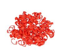 Baxnore Poultry Leg Bands ClipOn Foot Rings Durable Adjustable Numbered Identification for Chicken Duck Goose HighQuality PP Plastic Orangered 18-21mm 100PCS