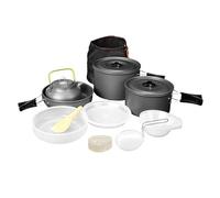 Baxnore Premium Aluminum Camping Cookware Set Non Stick Portable Outdoor Cooking Utensils for Camping Hiking Backpacking Includes Frying Pan Pots Teapot Dish Set