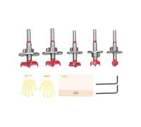 Baxnore Premium Forstner Drill Bit Set 5 Piece High Precision Wood Hole Kit for Professional Woodworking and Furniture Making Alloy Steel Construction 15mm 20mm 25mm 30mm 35mm Siz