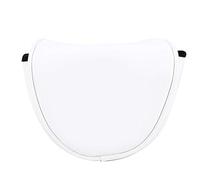 Baxnore Premium PU Leather Golf Putter Head Cover Waterproof Buckle Protection for Golf Clubs White Red Mazarine 14x11x2.8cm (White)