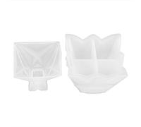 Baxnore Premium Silicone Mold Set Quadrangular Rhombus Shape Jewelry Storage Box DIY Craft for Earrings Bracelets Organizer Home Decor 2 Pieces