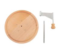 Baxnore Professional Cheese Curler, Stainless Steel Cheese Flower Cutter for Hard Cheese Wheels Chocolate Shaving, Ergonomic Beech Wood Handle, Dishwasher Safe, 22 cm