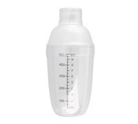 Baxnore Professional Cocktail Shaker Set with Measurement Marks Durable Free Plastic Drink Mixer for Bartenders Home Bar 350ml 530ml 700ml 1000ml Clear (530ml)