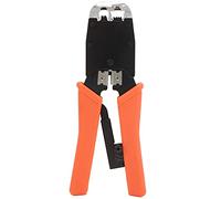 Baxnore Professional Crimp Pliers 45 Steel Heavy Duty Cable Crimping Tool with Ratchet Mechanism for RJ45 RJ11 Connectors Network Cable Wire Stripper Orange 7.5 Inch HT500R