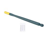 Baxnore Professional Embroidery Crochet Hook Set with 3 Plastic Needles for French Tambour Beading Embroidery Sewing and Handicrafts Lightweight Durable Crafting Tools (Dark Green Handle)