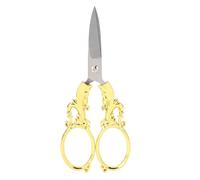 Baxnore Professional Embroidery Scissors Stainless Steel Sharp Precision Craft Scissors for Sewing Quilting Fabric Cutting with Ergonomic Handle Vintage Style Lightweight 4.5 Inch (Gold)