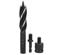 Baxnore Professional HighCarbon Steel Wood Drill Bit Kit 4Slot 4Edge Hex Handle Hole Opener for Woodworkers Carpenter Construction Durable Precise Cutting Tools with Extension Rods (18mm)