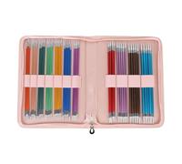 Baxnore Professional Knitting Needles Set 55PCS Aluminum Oxide Double Pointed Color Coded Straight Needles for Sweaters Scarves Hats 11 Sizes with Storage Bag