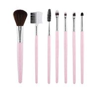 Baxnore Professional Makeup Brushes Set 7Pcs Synthetic Fiber Soft Eyeshadow Blusher Lip Brush Kit for Makeup Beginners and Artists Pink Blue (Pink)