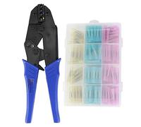 Baxnore Professional Pre Insulated Wire Crimper Tool Ratchet Cable Crimping Pliers with Heat Shrink Terminals for Electricians Contractors and DIY Projects Heavy Duty Steel Constru