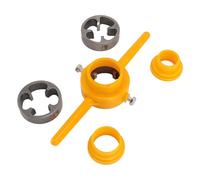 Baxnore Professional PVC Pipe Threader Kit 3 Die Set 1/2 3/4 1 Inch NPT Tap Die Manual Hand Threading Tool for Plumbing Water Pipe Stainless Steel ABS Construction Durable