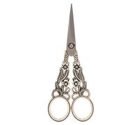 Baxnore Professional Stainless Steel Craft Scissors Vintage Design Ultra Sharp Blades for Embroidery Sewing Needlework and DIY Crafts Silver 5.79 Inch