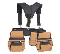 Baxnore Professional Tool Belt Adjustable Heavy Duty Carpenter Construction Utility Belt with Detachable Pouches Metal Tape Holder Large Capacity for Electricians Carpenters Plumbe