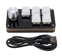 Baxnore Programmable Mechanical Keypad 5 Keys 1 Rotary Knob Hot Swappable Customizable Shortcut Keyboard for Video Editors Graphic Designers