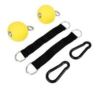 Baxnore Pull Up Training Ball Professional Arm Strength Exercise Equipment Heavy Duty Stainless Steel Hanging Balls for Home Gym Fitness Workout Yellow Pair with Hook and Belt