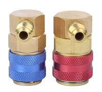 Baxnore R134A Air Conditioning Quick Coupler 90 Degree Connector Adapter Premium Durable Copper Construction for Automotive AC System Service and Maintenance