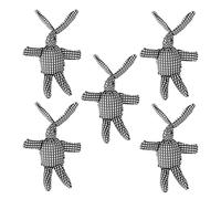 Baxnore Rabbits Stuffed Animals Plush Toys Cute Bunny Shape Decorations for Girls Boys Birthday Christmas Party Favors 5PCS Polyester Cotton 5.1x3.1 Inches (Black and White Grid)