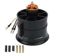 Baxnore RC 90mm Electric Ducted Fan 12 Blades High Performance Brushless Motor Powerful Thrust for RC Airplanes Model Aircraft Aluminum Alloy Plastic Black (1000KV)