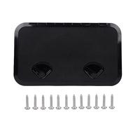 Baxnore Rectangle Boat Deck Hatch 24x14in 180 Degree Opening Marine Access Hatch Cover with Lock and Rubber Seal for Boats Yachts RV ABS Plastic Heavy Duty Antislip Lid (Black)