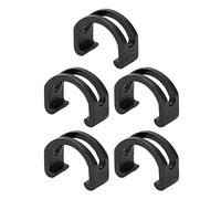 Baxnore Risk 5 Pieces Premium Aluminum Alloy Bicycle C Type Buckle U Shaped Snap Clamp Brake Gear Cable Fastener Clips for Mountain Road Folding Bikes Accessories (Black)