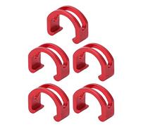 Baxnore Risk 5 Pieces Premium Aluminum Alloy Bicycle C Type Buckle U Shaped Snap Clamp Brake Gear Cable Fastener Clips for Mountain Road Folding Bikes Accessories (Red)