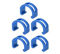 Baxnore Risk 5 Pieces Premium Aluminum Alloy Bicycle C Type Buckle U Shaped Snap Clamp Brake Gear Cable Fastener Clips for Mountain Road Folding Bikes Accessories (Blue)