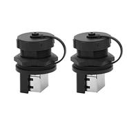 Baxnore RJ45-8P 2 Pcs Cable Connector Adapter Plug, Brass Post Board Outdoor Water Proof Adapter, Cable Crimp Connectors Plug for Display Equipment