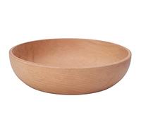 Baxnore Round Wooden Bowl, Beech Wood Bowl, Ligneous Decorative Bowl, Lightweight Wooden Bowl, Compact Wood Crafts Serving Bowl for Kitchen (Large)
