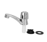 Baxnore RV One Hole Bathroom Faucet Chrome Plated Single Handle Water Wash Basin Faucet Smooth Rotary Knob Operation Premium Plastic Anti Rust Material Easy Installation for RV Yac