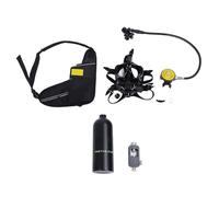 Baxnore Scuba Tank with Full Face Diving Goggle 180° Wide View 1L Portable Diving Oxygen Tank Underwater Breathing System for Underwater Exploration Snorkeling and Diving Adventur (Black)
