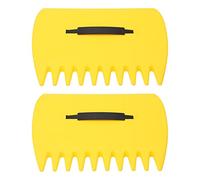 Baxnore Serrated Fall Leaf Grabbers Hand Rake Claws 2PCS Set High Efficiency Outdoor Dead Branches Leaves Collection Tools for Home Garden Yard Durable ABS Plastic Yellow