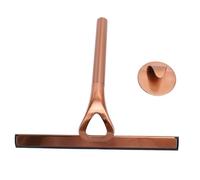Baxnore Shower Squeegee Scrubber 304 Stainless Steel Silicon Multifunctional Bathroom Cleaner Wiper for Bathroom Mirror Window Car Door Stainless Steel Silicone 22.5x2.2cm (Bronze)