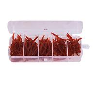 Baxnore Silicone Fishing Lures 150PCS Multicolor Lifelike Soft Grub Baits for Freshwater Saltwater Fishing Tackle Accessory Pink Red Bright Yellow Yellow Five Colours Mixed 4cm (Red)