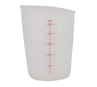 Baxnore Silicone Measuring Cup Transparent, Flexible 250ml 500ml Dual Scale Kitchen Tool, Collapsible Liquid Measure for Baking, Microwave Freezer Safe (500ML)