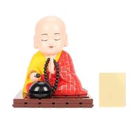 Baxnore Solar Powered Little Buddhist Monk Ornament Cute Monk Figurine with Moving Prayers for Home Office Car Decor ABS Plastic 3 x 3 x 3.5 Inches Gift Idea (Fun Type)