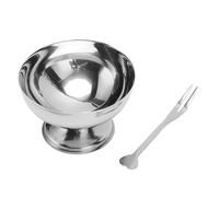 Baxnore Stainless Steel Dessert Cup Set, Reusable Ice Cream Bowl, Metal Serving Dish, Commercial Home Kitchen Ware with Fork for Salads Pudding