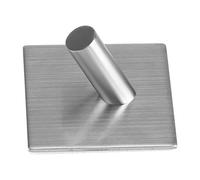 Baxnore Stainless Steel Wall Mount Adhesive Hooks Heavy Duty Rustproof Kitchen Bathroom Towel Hanger Rack with Strong Sticky Backing for Home Office Organization Silver 1Pc 2Pcs 4P (Single Hook)