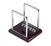 Baxnore Steel Balance Swinging Ball Cradle Physics Science Pendulum Desk Fun Gift for Office Home Decor Adults Silver 5 Balls 3.35 Inches
