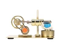 Baxnore Stirling Engine Model Kit Novel Interesting Stirling Scientific Physical Model with LED Light for Physics Learning Classroom Demonstration Props Zinc Alloy Stainless Steel