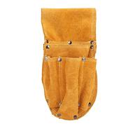 Baxnore Thickened Tool Waist Bag, Yellow Cowhide with Fireproof Stitching, Industrial Grade Storage for Electrical Mechanical Hardware Tools