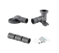 Baxnore Toilet Shifter Connector Adjustable Toilet Drain Pipe Adapter Heavy Duty PP Material with Rubber Seal for Split Smart Integrated Toilets Grey 110mm Outlet 3 Section Design