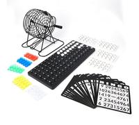 Baxnore Traditional Bingo Game Set Lucky Ball Bar Party Lottery Machine Family Group Entertainment Game with 75 Balls 18 Cards 150 Signs for Adults Parties Game Nights