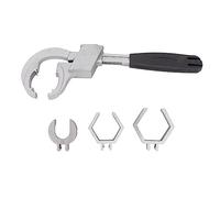 Baxnore Universal Adjustable Wrench, Aluminum Alloy Tool, Non Slip Rounded Teeth Grip, Ergonomic Bathroom Sink Faucet Installation Repair Wrench for Tight Spaces