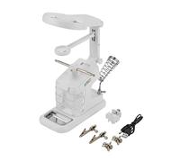 Baxnore USB Electric Soldering Iron Workstation with 3X 4.5X 25X Loupe LED Lights Board Clips Magnification for Electronics and DIY Projects Black White (White)