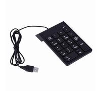Baxnore USB Numeric Keypad 18 Keys Number Pad Plug and Play Ergonomic Spill Dust Proof Portable Numpad for Laptop Desktop PC Black ABS 13.8 x 8.5cm 1PC