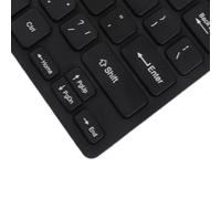 Baxnore USB Wired Keyboard Ultra Thin 78 Keys Stable Transmission for Desktop and Laptop Plastic White Black 11.2x4.7x0.8 Inch (Black)