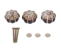 Baxnore Vintage Ceramic Pumpkin Handles Classic Decorative Drawer Knobs Durable Kitchen Cupboard Cup Pulls Set of 3 Ergonomic Design Rustproof Stainless Steel 4x4x3cm (Gold)